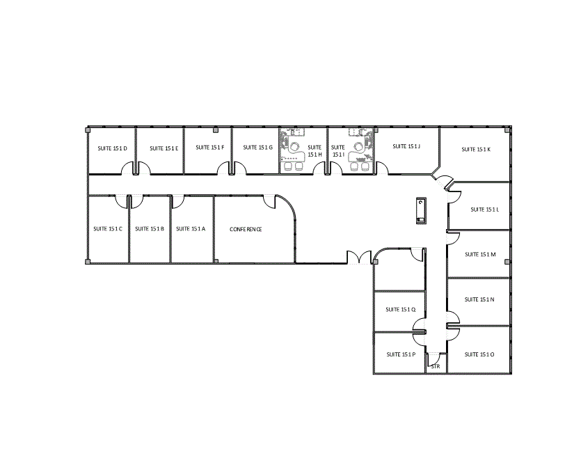 Floor plan of Flexible Office Space for Rent at 16770 Imperial Valley Drive 151.WS