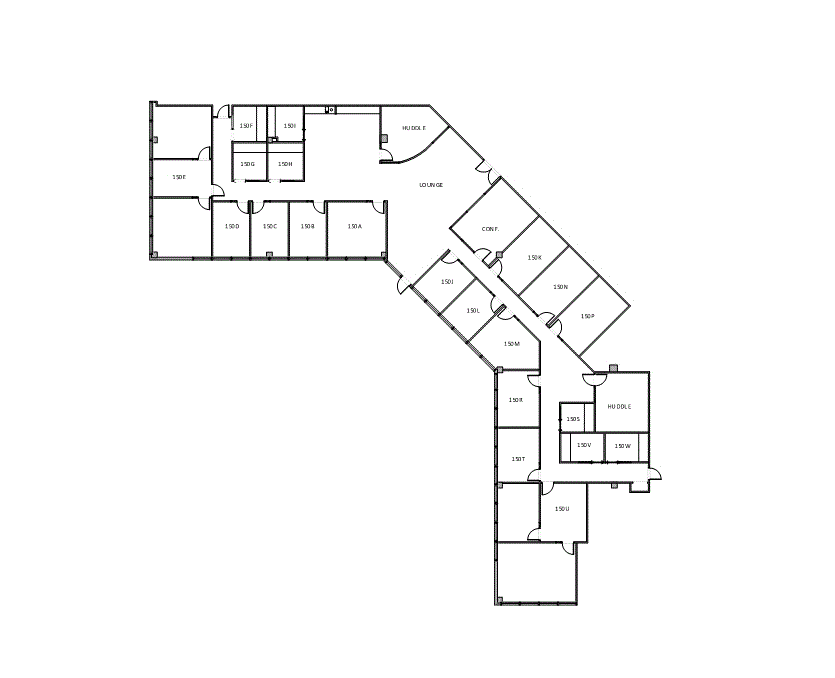 Floor plan of Flexible Office Space for Rent at 8100 Washington Ave 150.WS