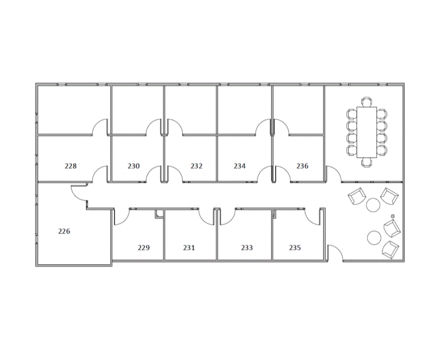 Floor plan of Flexible Office Space for Rent at 1300 Bay Area Boulevard B225.WS