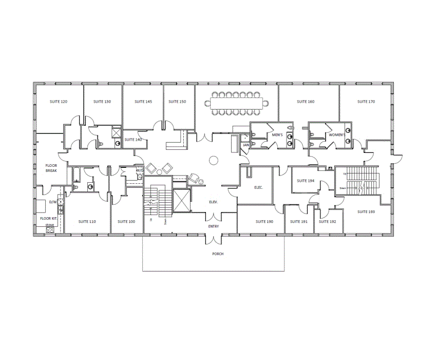 Floor plan of Flexible Office Space for Rent at 10210 Grogans Mill Road 100.WS