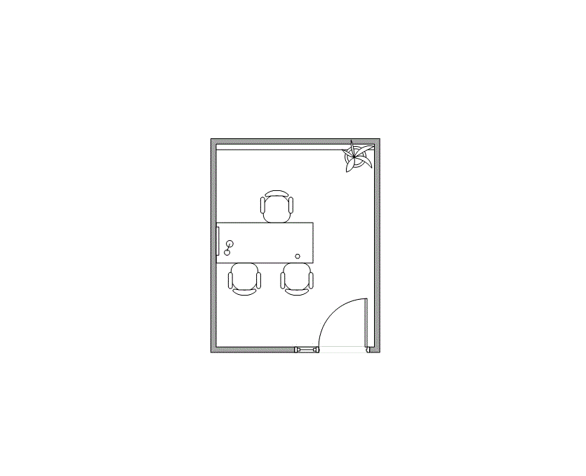Floor plan of Flexible Office Space for Rent at 2000 Crawford St 0845