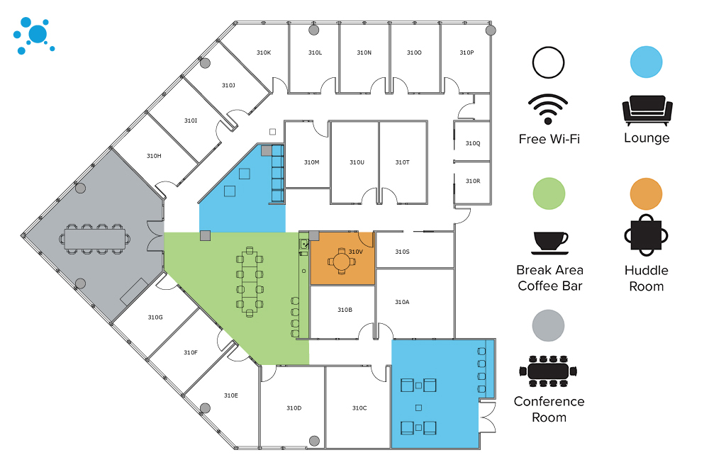 Interior images of Flexible office space at 1995 North Park Place 9