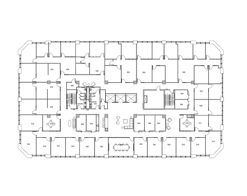 Floor plan of Flexible Office Space for Rent at 4099 McEwen 500.WS