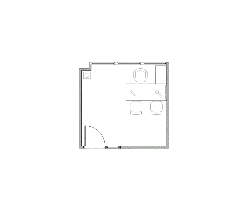 Floor plan of Flexible Office Space for Rent at 7676 Hillmont 344-07